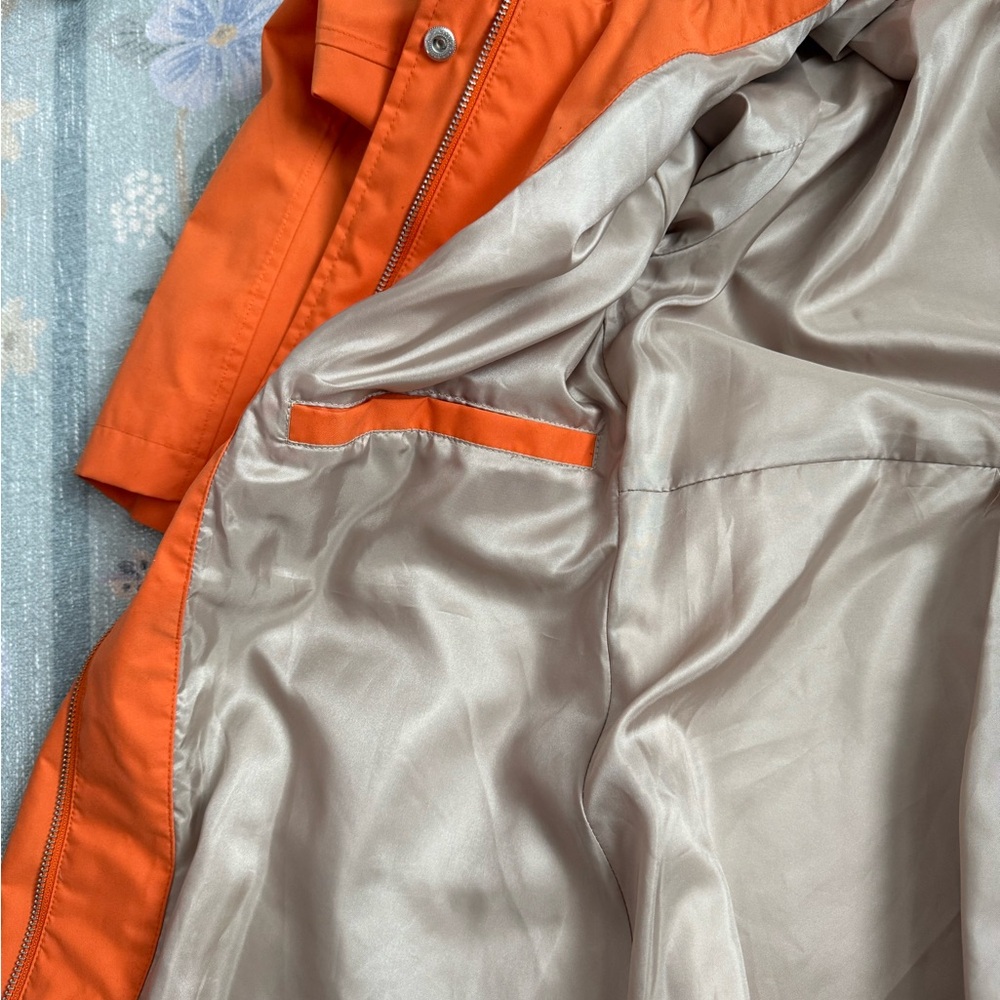 NWOT Lands' End Vibrant Orange Rain Coat - Picture 8 of 12